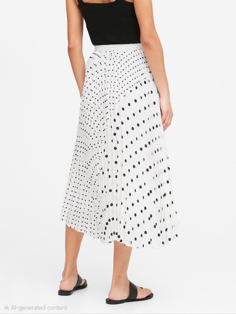 Banana Republic Polka Dot Pleated Midi Skirt